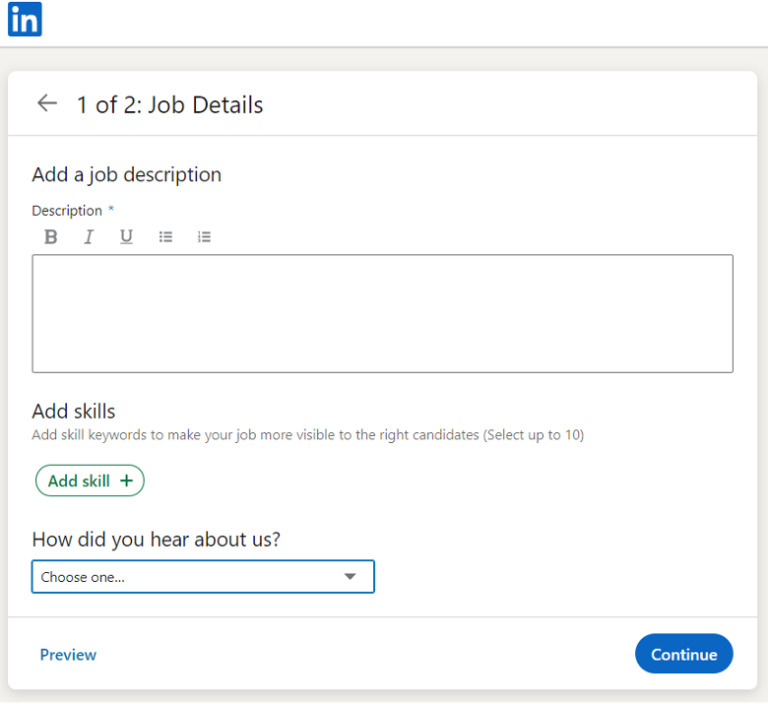 posting a job on linkedin free