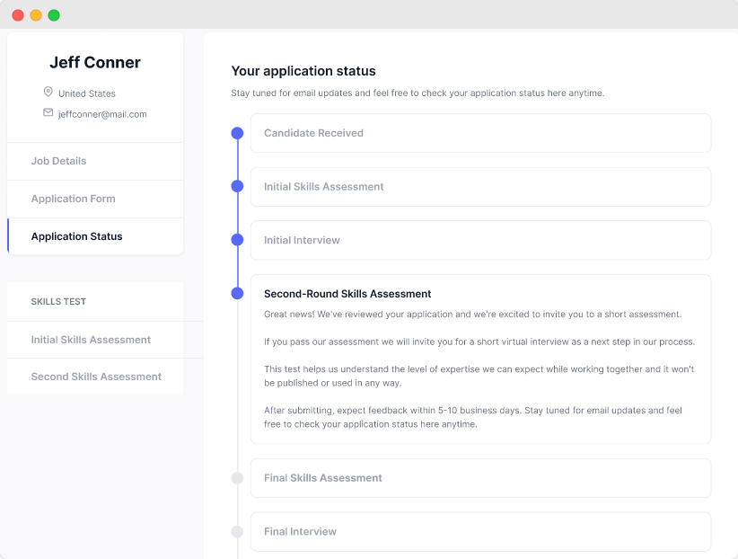 applicant timeline
